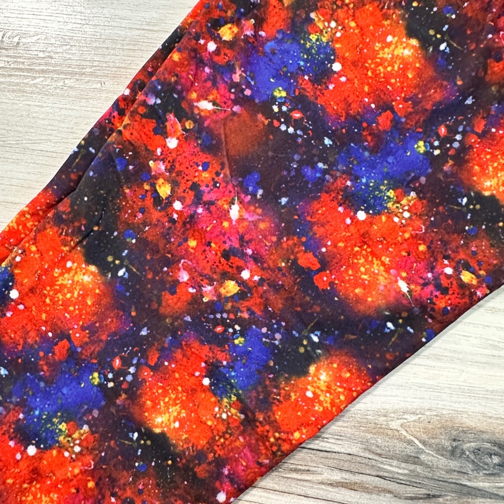 Galaxy Splatter Primary Capri Leggings with Pockets OSC Red Yellow Blue Onesize
